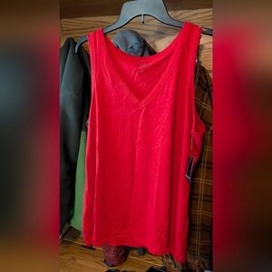 Torrid Bright Red V-Neck Tank Top
